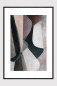 Preview: DEAUVILLE gerahmter Fine Art Print mit abstrakten Formen in Mauve, Anthrazit, Rosé und Off-White