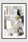 Preview: DRY MARTINI gerahmter Fine Art Print abstrakte Collage in Schwarz Sand und Grau
