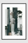 Preview: FOREST EDIT I – gerahmter Fine Art Print in Petrol und Graphit mit schwarzem Rahmen