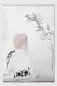 Preview: GRACE abstract canvas artwork with black botanical line drawing, blush beige and soft greyGRACE abstraktes Leinwandbild mit botanischem Motiv in hellem modernem Wohnraum