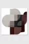 Preview: MARGO abstraktes Leinwandbild 90x90 cm in Bordeaux Greige und Anthrazit