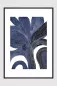 Preview: PETULA framed fine art print in deep indigo with organic linework and matte black frame