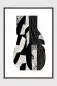 Preview: STUDIO NOTES – abstrakte Schwarz-Weiß-Collage als gerahmter Fine Art Print mit weißem Passepartout und mattschwarzem Rahmen