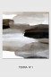 Preview: TERRA N°1 abstrakter Kunstdruck auf Leinwand in Taupe, Grau, Braun und Schwarz