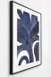 Preview: PETULA framed fine art print in indigo, angled side view showing the matte black frame profile