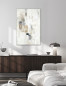 Preview: WARM BISQUE handveredeltes abstraktes Leinwandbild in modernem neutralem Interior