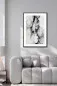 Preview: ZUMA Fine Art Print mit abstrakten Blüten über modernem Sofa