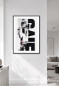 Preview: OFF SCRIPT framed abstract typography artwork on white wall in contemporary minimalist interior