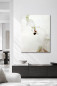 Preview: BLUSH CODE – großformatige abstrakte Leinwandkunst über modernem Sideboard in hellem Wohninterieur