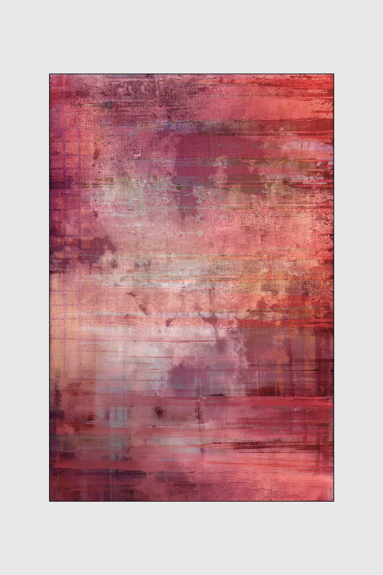CHERRY BLUSH | Abstraktes Leinwandbild in Rosé- und Kirschrot-Tönen