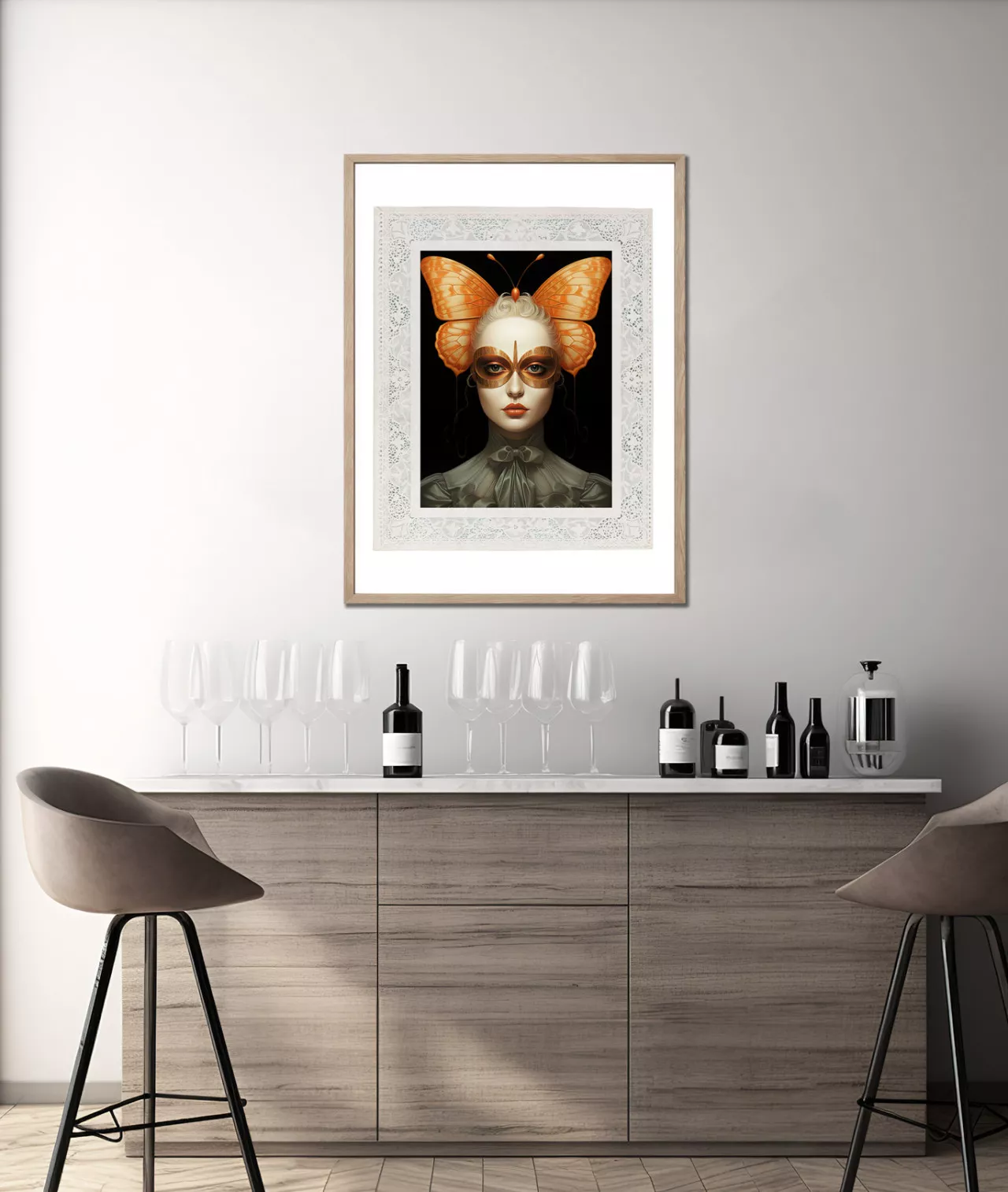 MAISON PAPILLON IV - Gerahmter Fine Art Print
