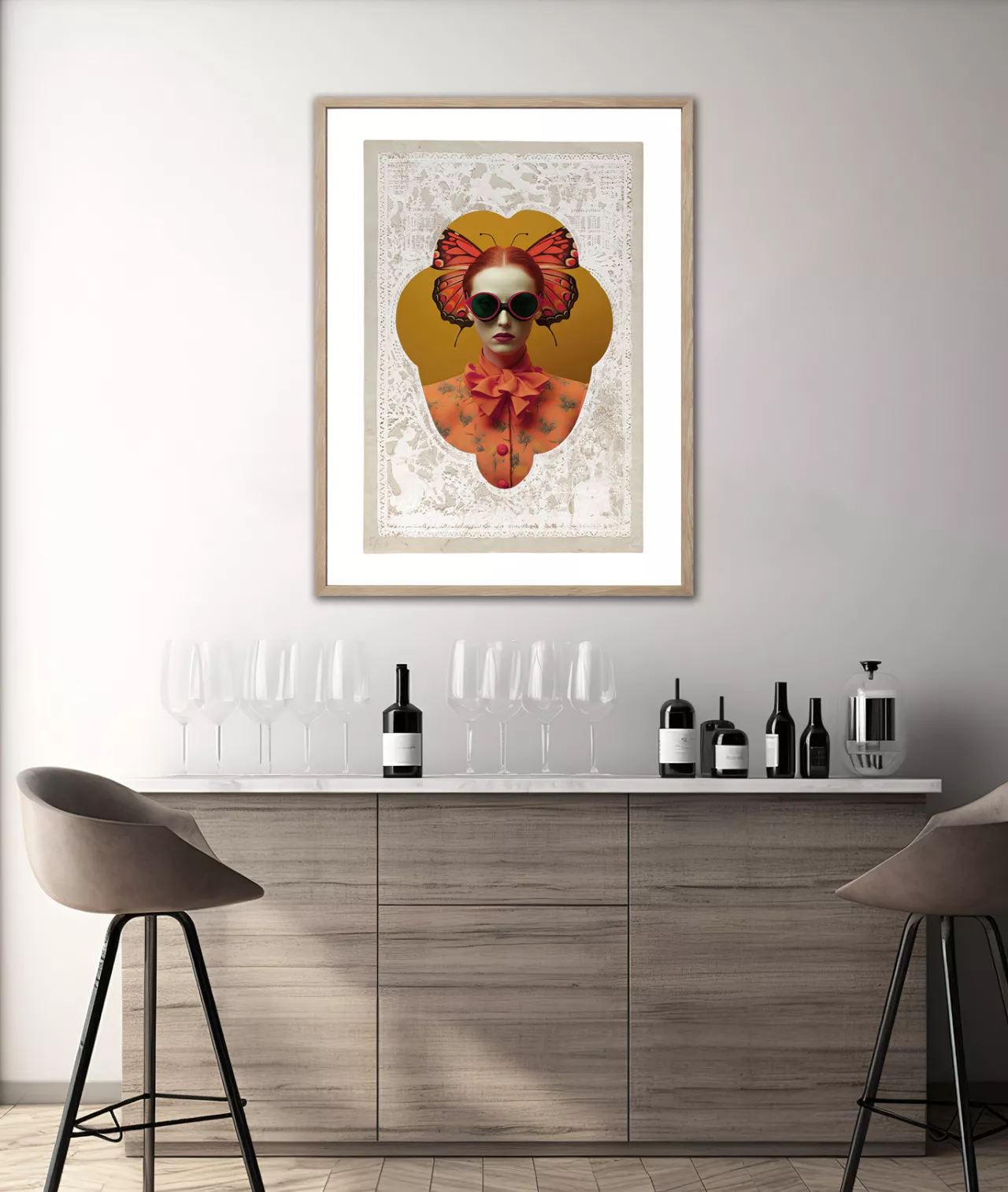MAISON PAPILLON I - Gerahmter Fine Art Print
