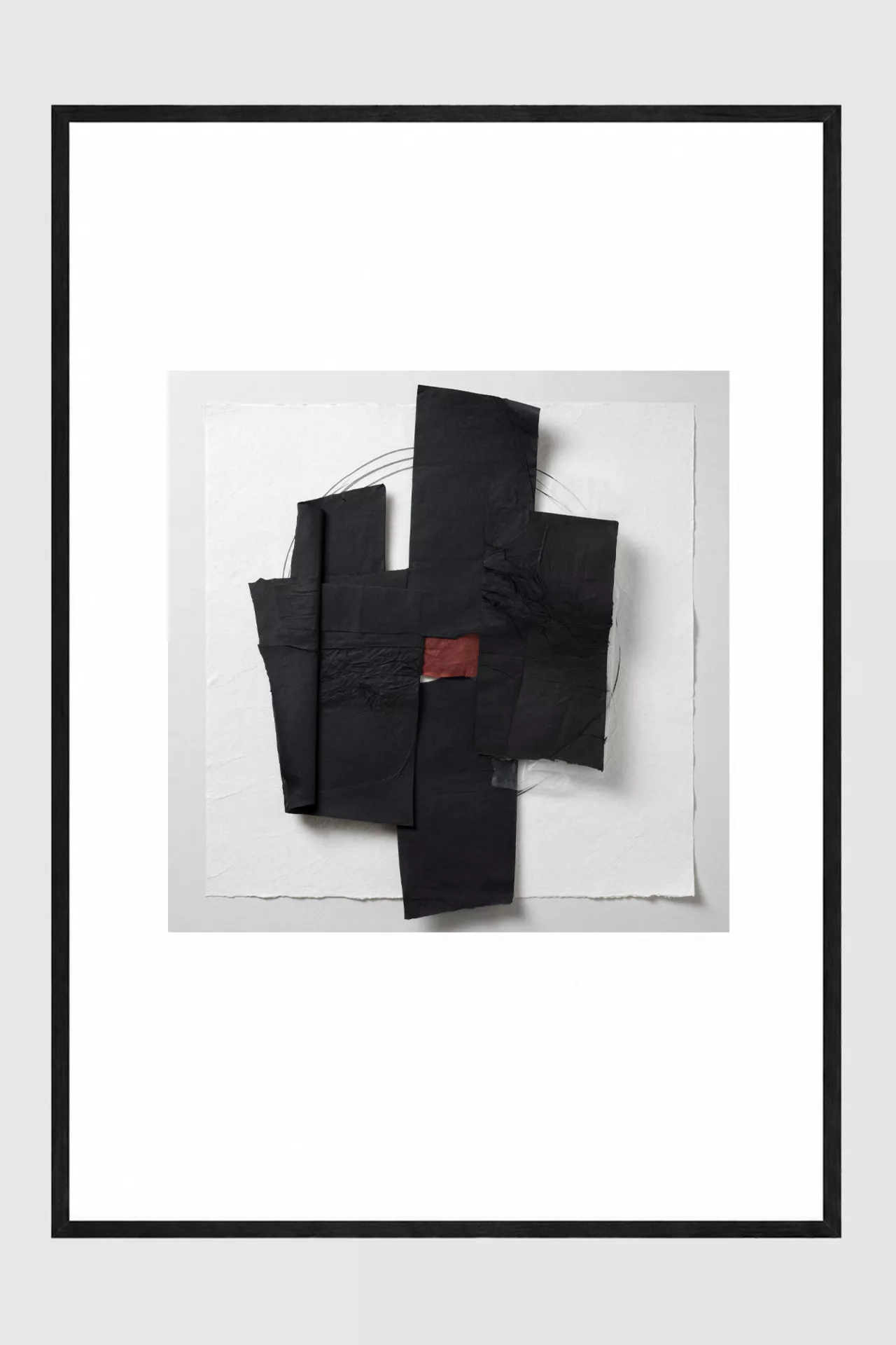 PLI NOIR gerahmter Fine Art Print mit schwarzer Papiercollage