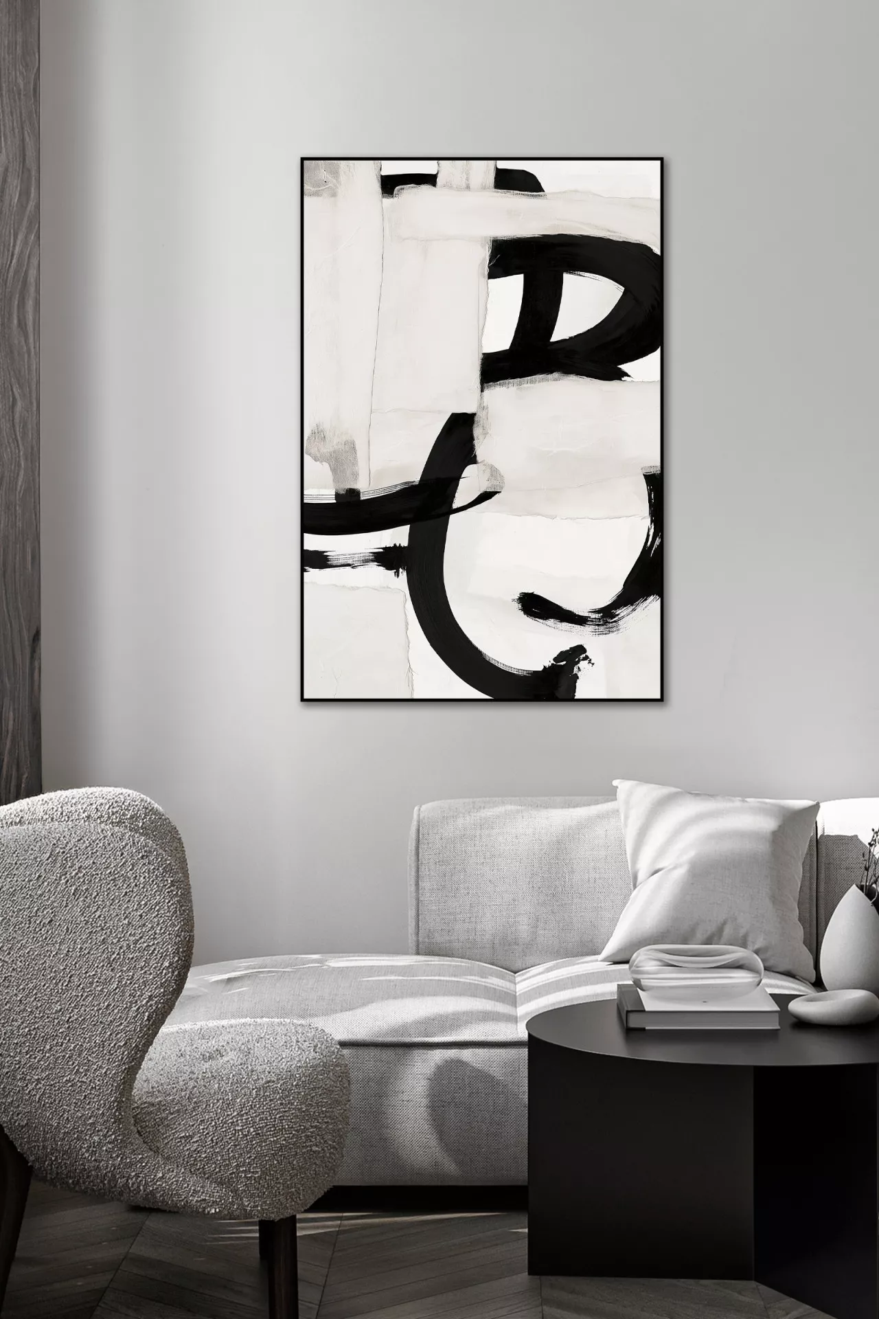 NOA Schwarz Weiß Leinwandbild in modernem Interior
