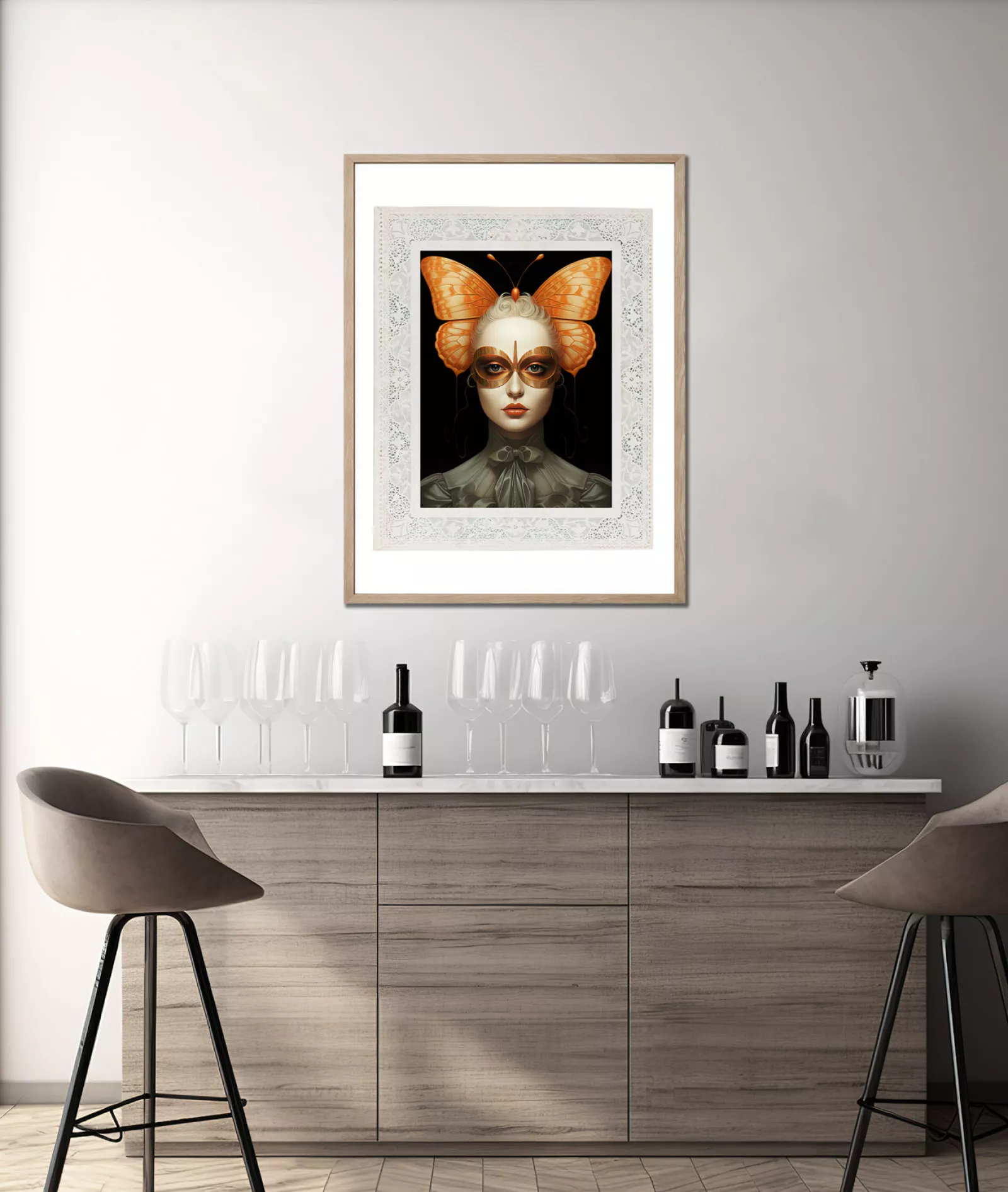 MAISON PAPILLON IV - Gerahmter Fine Art Print