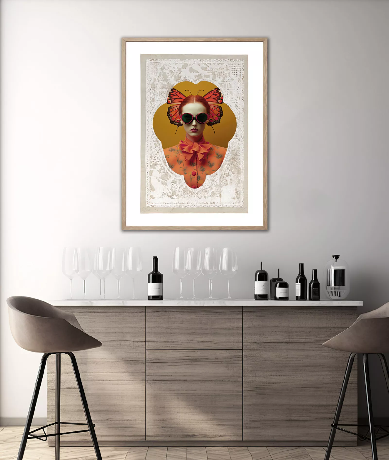 MAISON PAPILLON I - Gerahmter Fine Art Print