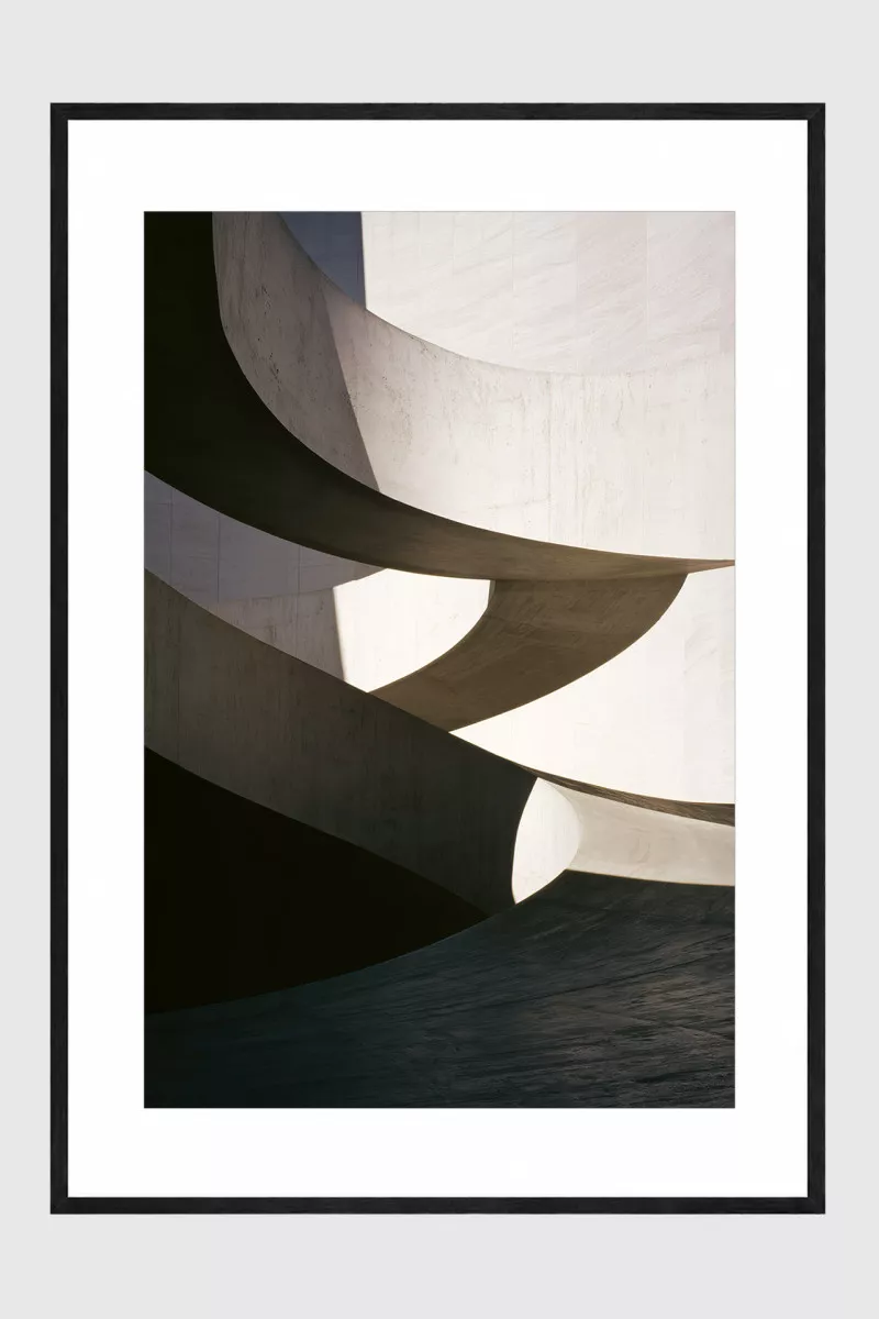 COURBE framed Fine Art Print with graphic architectural photography and sweeping concrete forms
