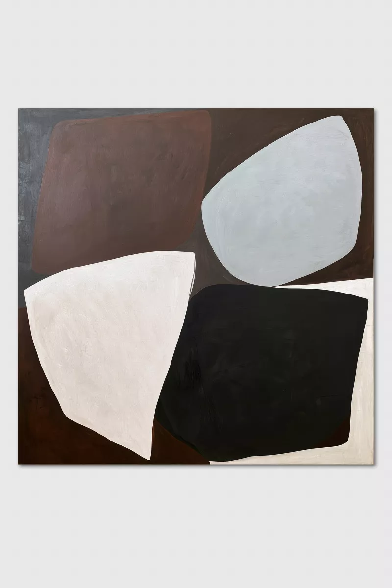LENTO abstraktes Leinwandbild 90x90 cm in modernem minimalistischem Wohnraum