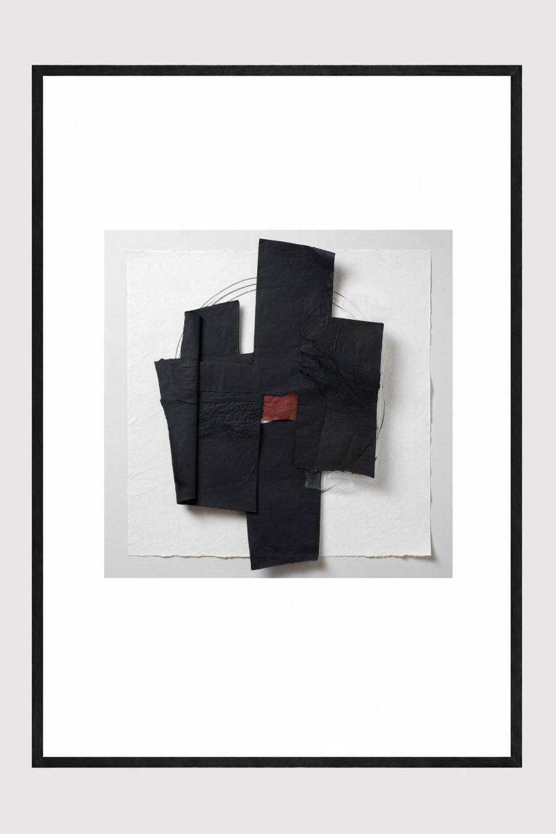 PLI NOIR framed Fine Art Print with black paper collage