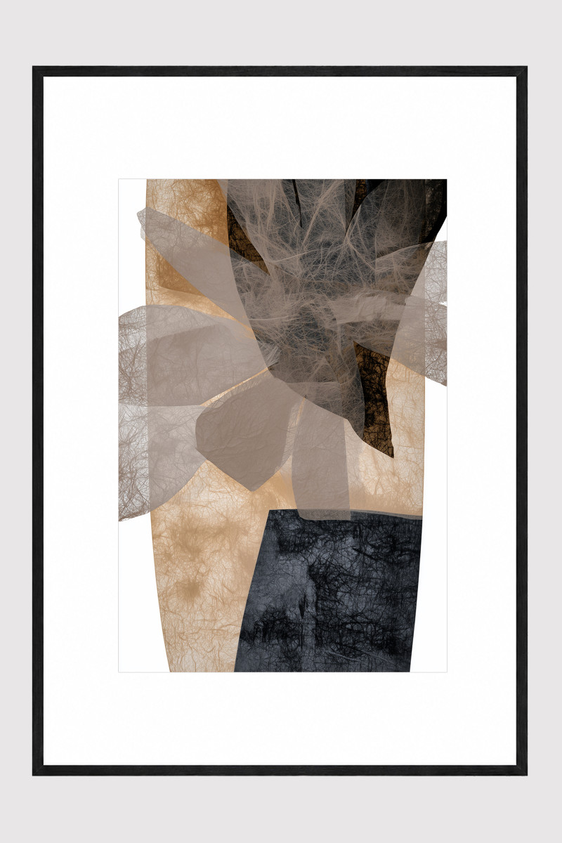 TRAME gerahmter Fine Art Print in Schwarz, Taupe und Beige